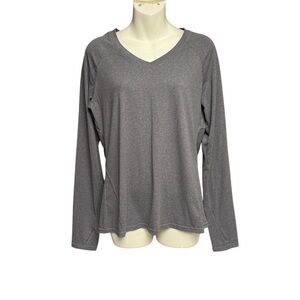 Lildy Sport S/M Gray Relaxed Long Sleeve Tee